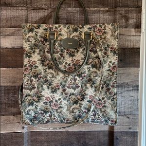 Vintage Floral Tapestry Large Travel Tote